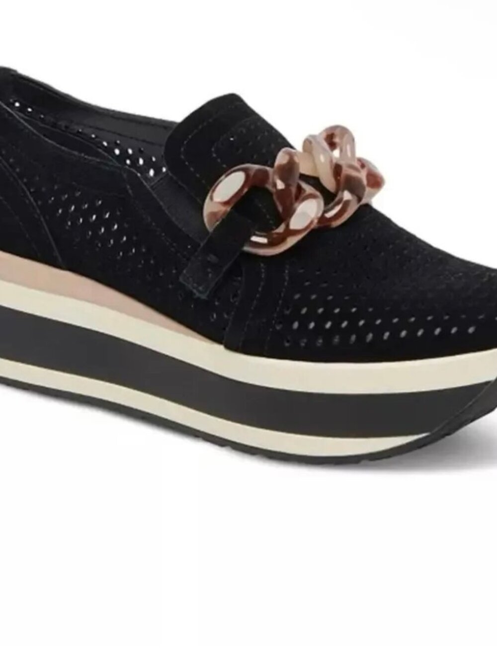 Dolce Vita Jhenee black Suede Platform Loafers Shoes Sz 7